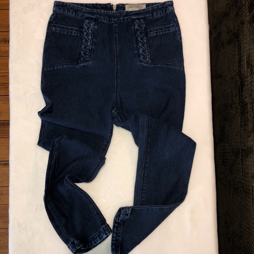 Ecote Braided Front High Waist Jeans Size 30